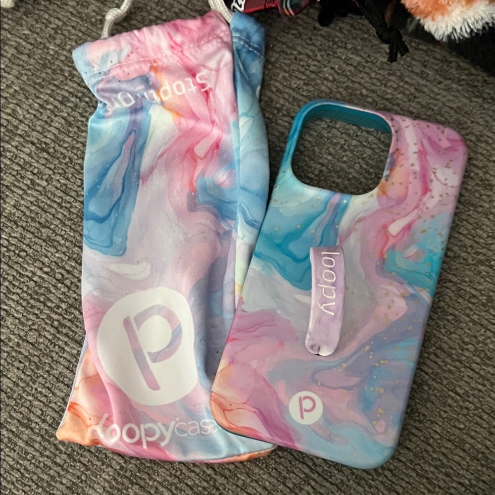 Loopy Case Blue Marble iPhone 13pro Case with Loop